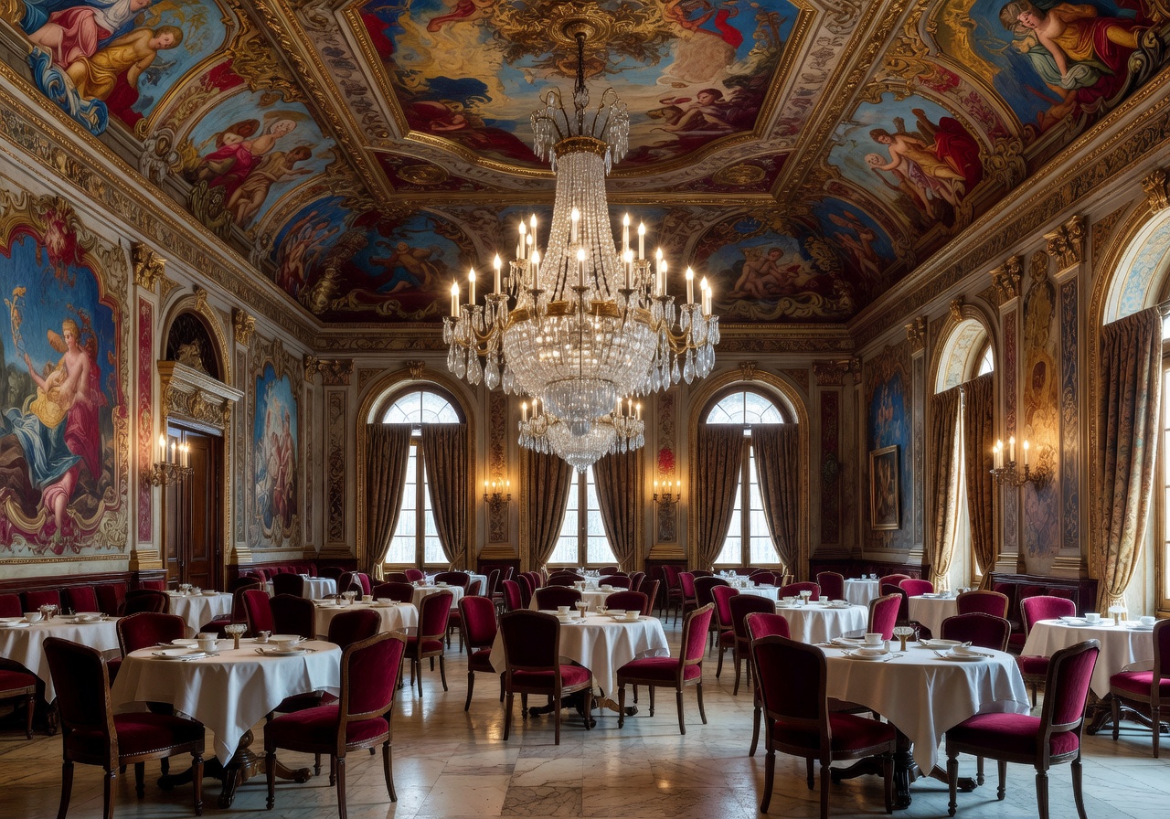 Café Cordina historic interior in Valletta with ornate ceiling and elegant seating
